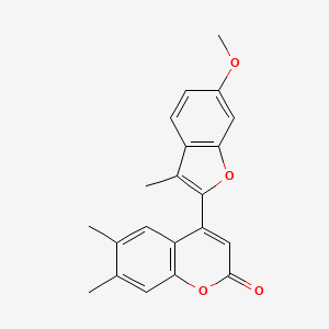 4-(6-Methoxy-3-methyl-1-benzofuran-2-yl)-6,7-dimethylchromen-2-one