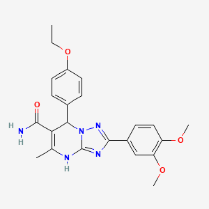 molecular formula C23H25N5O4 B2439337 2-(3,4-Dimethoxyphenyl)-7-(4-ethoxyphenyl)-5-methyl-4,7-dihydro-[1,2,4]triazolo[1,5-a]pyrimidine-6-carboxamide CAS No. 538319-65-2
