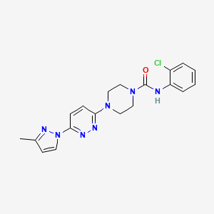 molecular formula C19H20ClN7O B2439338 N-(2-chlorophenyl)-4-(6-(3-methyl-1H-pyrazol-1-yl)pyridazin-3-yl)piperazine-1-carboxamide CAS No. 1014091-23-6
