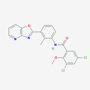 molecular formula C21H15Cl2N3O3 B243934 3,5-dichloro-2-methoxy-N-(2-methyl-3-[1,3]oxazolo[4,5-b]pyridin-2-ylphenyl)benzamide 