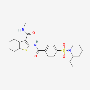 molecular formula C24H31N3O4S2 B2439342 2-(4-((2-ethylpiperidin-1-yl)sulfonyl)benzamido)-N-methyl-4,5,6,7-tetrahydrobenzo[b]thiophene-3-carboxamide CAS No. 868965-42-8