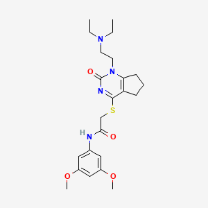 2-((1-(2-(diethylamino)ethyl)-2-oxo-2,5,6,7-tetrahydro-1H-cyclopenta[d]pyrimidin-4-yl)thio)-N-(3,5-dimethoxyphenyl)acetamide