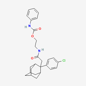 molecular formula C27H31ClN2O3 B2439344 2-({2-[2-(4-氯苯基)-2-金刚烷基]乙酰}氨基)乙基苯甲酰氨基甲酸酯 CAS No. 400085-12-3