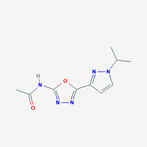 N-(5-(1-isopropyl-1H-pyrazol-3-yl)-1,3,4-oxadiazol-2-yl)acetamide