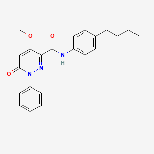 molecular formula C23H25N3O3 B2439365 N-(4-丁基苯基)-4-甲氧基-1-(4-甲基苯基)-6-氧代-1,6-二氢吡啶嗪-3-甲酰胺 CAS No. 1004392-59-9