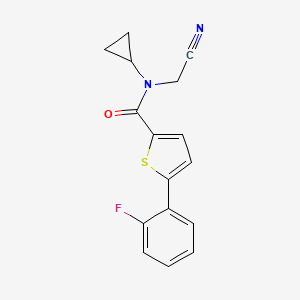 molecular formula C16H13FN2OS B2439367 N-(cyanomethyl)-N-cyclopropyl-5-(2-fluorophenyl)thiophene-2-carboxamide CAS No. 1427954-23-1