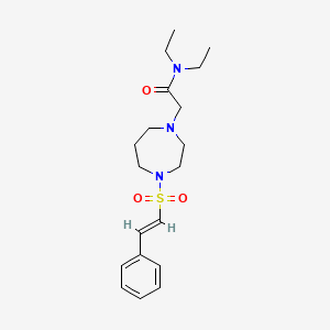 molecular formula C19H29N3O3S B2439368 N,N-diethyl-2-[4-[(E)-2-phenylethenyl]sulfonyl-1,4-diazepan-1-yl]acetamide CAS No. 1181470-28-9