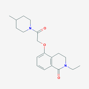 molecular formula C19H26N2O3 B2439373 2-Ethyl-5-[2-(4-methylpiperidin-1-yl)-2-oxoethoxy]-3,4-dihydroisoquinolin-1-one CAS No. 850904-95-9