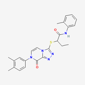 2-((7-(3,4-dimethylphenyl)-8-oxo-7,8-dihydro-[1,2,4]triazolo[4,3-a]pyrazin-3-yl)thio)-N-(o-tolyl)butanamide
