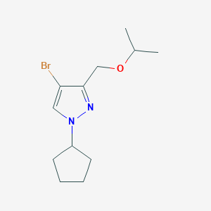 molecular formula C12H19BrN2O B2439375 4-溴-1-环戊基-3-(异丙氧甲基)-1H-吡唑 CAS No. 1856019-37-8