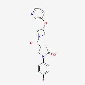1-(4-Fluorophenyl)-4-(3-(pyridin-3-yloxy)azetidine-1-carbonyl)pyrrolidin-2-one
