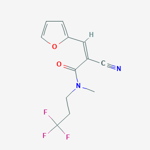 molecular formula C12H11F3N2O2 B2439382 (Z)-2-cyano-3-(furan-2-yl)-N-methyl-N-(3,3,3-trifluoropropyl)prop-2-enamide CAS No. 1334033-56-5