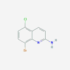 molecular formula C9H6BrClN2 B2439386 8-溴-5-氯喹啉-2-胺 CAS No. 1536689-50-5