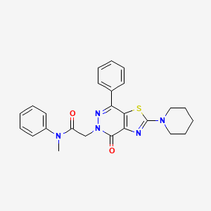 molecular formula C25H25N5O2S B2439389 N-methyl-2-(4-oxo-7-phenyl-2-(piperidin-1-yl)thiazolo[4,5-d]pyridazin-5(4H)-yl)-N-phenylacetamide CAS No. 1203237-28-8
