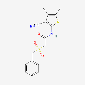 2-(benzylsulfonyl)-N-(3-cyano-4,5-dimethylthiophen-2-yl)acetamide