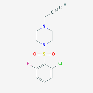 molecular formula C13H14ClFN2O2S B2439394 1-(2-Chloro-6-fluorobenzenesulfonyl)-4-(prop-2-yn-1-yl)piperazine CAS No. 1797849-60-5