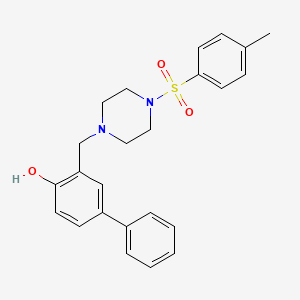 molecular formula C24H26N2O3S B2439404 3-((4-Tosylpiperazin-1-yl)methyl)-[1,1'-biphenyl]-4-ol CAS No. 312592-17-9