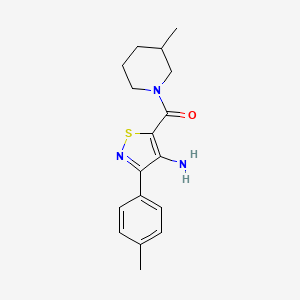 molecular formula C17H21N3OS B2439409 (4-氨基-3-(对甲苯基)异噻唑-5-基)(3-甲基哌啶-1-基)甲酮 CAS No. 1286729-06-3