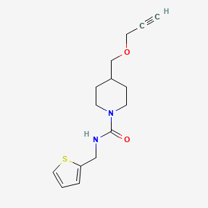molecular formula C15H20N2O2S B2439414 4-((prop-2-yn-1-yloxy)methyl)-N-(thiophen-2-ylmethyl)piperidine-1-carboxamide CAS No. 1251547-53-1