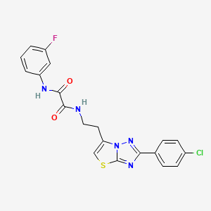 N1-(2-(2-(4-chlorophenyl)thiazolo[3,2-b][1,2,4]triazol-6-yl)ethyl)-N2-(3-fluorophenyl)oxalamide