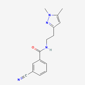 molecular formula C15H16N4O B2439439 3-cyano-N-(2-(1,5-dimethyl-1H-pyrazol-3-yl)ethyl)benzamide CAS No. 2034284-17-6