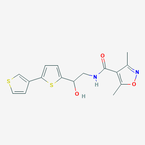 molecular formula C16H16N2O3S2 B2439443 N-(2-([2,3'-bithiophen]-5-yl)-2-hydroxyethyl)-3,5-dimethylisoxazole-4-carboxamide CAS No. 2210138-14-8
