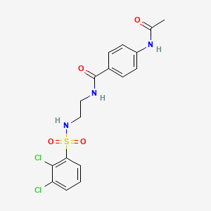 molecular formula C17H17Cl2N3O4S B2439445 4-乙酰氨基-N-(2-(2,3-二氯苯磺酰胺)乙基)苯甲酰胺 CAS No. 1091477-67-6