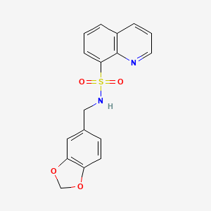 molecular formula C17H14N2O4S B2439450 N-(1,3-benzodioxol-5-ylmethyl)-8-quinolinesulfonamide CAS No. 324774-44-9