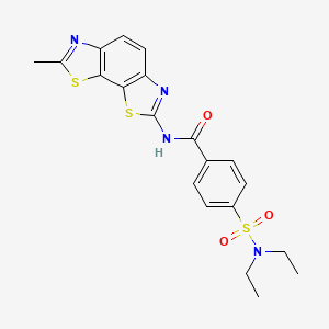 molecular formula C20H20N4O3S3 B2439454 4-(diethylsulfamoyl)-N-(7-methyl-[1,3]thiazolo[4,5-g][1,3]benzothiazol-2-yl)benzamide CAS No. 361158-85-2