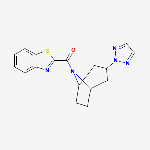 molecular formula C17H17N5OS B2439458 ((1R,5S)-3-(2H-1,2,3-三唑-2-基)-8-氮杂双环[3.2.1]辛烷-8-基)(苯并[d]噻唑-2-基)甲酮 CAS No. 2108287-84-7