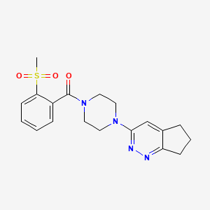 molecular formula C19H22N4O3S B2439466 (4-(6,7-dihydro-5H-cyclopenta[c]pyridazin-3-yl)piperazin-1-yl)(2-(methylsulfonyl)phenyl)methanone CAS No. 2034615-15-9
