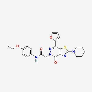 molecular formula C24H25N5O4S B2439472 N-(4-ethoxyphenyl)-2-(7-(furan-2-yl)-4-oxo-2-(piperidin-1-yl)thiazolo[4,5-d]pyridazin-5(4H)-yl)acetamide CAS No. 1105241-39-1