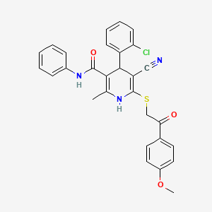 4-(2-chlorophenyl)-5-cyano-6-{[2-(4-methoxyphenyl)-2-oxoethyl]sulfanyl}-2-methyl-N-phenyl-1,4-dihydropyridine-3-carboxamide