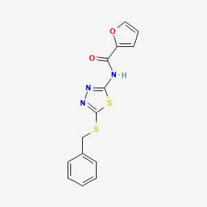 molecular formula C14H11N3O2S2 B2439479 N-(5-苄基硫烷基-1,3,4-噻二唑-2-基)呋喃-2-甲酰胺 CAS No. 393572-00-4