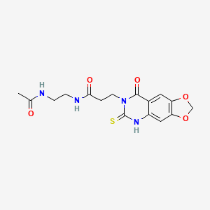 N-(2-acetamidoethyl)-3-(8-oxo-6-sulfanylidene-5H-[1,3]dioxolo[4,5-g]quinazolin-7-yl)propanamide