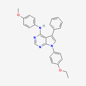 molecular formula C27H24N4O2 B2439493 7-(4-乙氧基苯基)-N-(4-甲氧基苯基)-5-苯基-7H-吡咯并[2,3-d]嘧啶-4-胺 CAS No. 477234-91-6