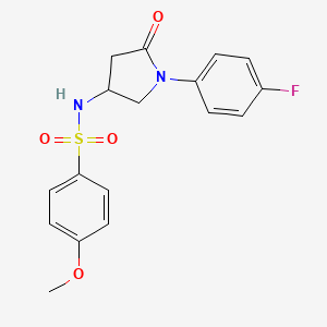 molecular formula C17H17FN2O4S B2439495 N-(1-(4-fluorophenyl)-5-oxopyrrolidin-3-yl)-4-methoxybenzenesulfonamide CAS No. 905687-27-6