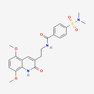 molecular formula C22H25N3O6S B2439497 N-(2-(5,8-dimethoxy-2-oxo-1,2-dihydroquinolin-3-yl)ethyl)-4-(N,N-dimethylsulfamoyl)benzamide CAS No. 851404-21-2
