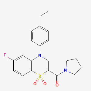 4-(4-ethylphenyl)-6-fluoro-2-(pyrrolidine-1-carbonyl)-4H-1lambda6,4-benzothiazine-1,1-dione