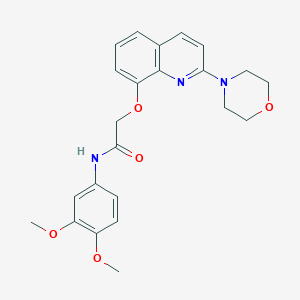 molecular formula C23H25N3O5 B2439507 N-(3,4-二甲氧基苯基)-2-((2-吗啉代喹啉-8-基)氧基)乙酰胺 CAS No. 941954-28-5