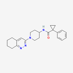 molecular formula C23H28N4O B2439509 1-phenyl-N-(1-(5,6,7,8-tetrahydrocinnolin-3-yl)piperidin-4-yl)cyclopropanecarboxamide CAS No. 1904031-23-7