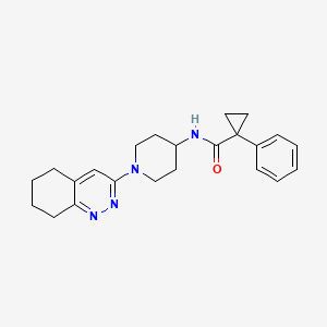 molecular formula C23H28N4O B2439509 1-phenyl-N-[1-(5,6,7,8-tetrahydrocinnolin-3-yl)piperidin-4-yl]cyclopropane-1-carboxamide CAS No. 1904031-23-7