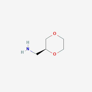 molecular formula C5H11NO2 B2439510 (S)-c-[1,4]二恶烷-2-基-甲胺 CAS No. 1337470-52-6