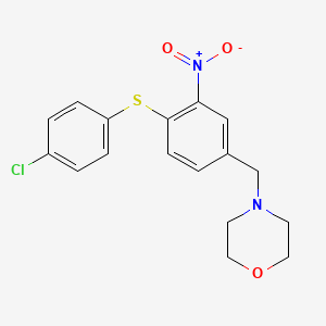 molecular formula C17H17ClN2O3S B2439511 4-{4-[(4-Chlorophenyl)sulfanyl]-3-nitrobenzyl}morpholine CAS No. 477869-35-5