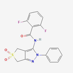 molecular formula C18H13F2N3O3S B2439514 N-(5,5-dioxo-2-phenyl-4,6-dihydrothieno[3,4-c]pyrazol-3-yl)-2,6-difluorobenzamide CAS No. 681265-93-0