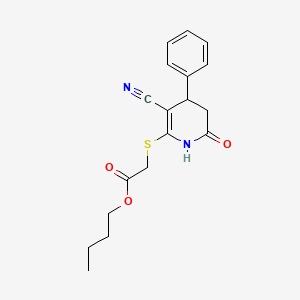 Butyl 2-((3-cyano-6-oxo-4-phenyl-1,4,5,6-tetrahydropyridin-2-yl)thio)acetate