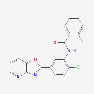 molecular formula C20H14ClN3O2 B243952 N-(2-chloro-5-[1,3]oxazolo[4,5-b]pyridin-2-ylphenyl)-2-methylbenzamide 