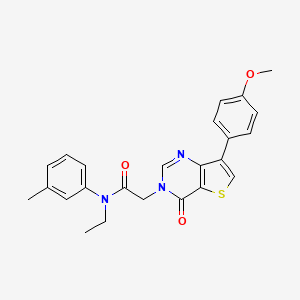molecular formula C24H23N3O3S B2439522 N-乙基-2-[7-(4-甲氧基苯基)-4-氧代噻吩并[3,2-d]嘧啶-3(4H)-基]-N-(3-甲基苯基)乙酰胺 CAS No. 1207000-36-9