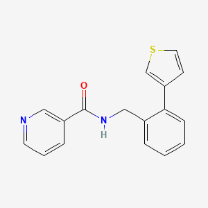 molecular formula C17H14N2OS B2439523 N-(2-(噻吩-3-基)苄基)烟酰胺 CAS No. 1798040-53-5