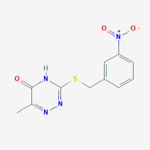 molecular formula C11H10N4O3S B2439524 6-methyl-3-((3-nitrobenzyl)thio)-1,2,4-triazin-5(4H)-one CAS No. 872629-62-4